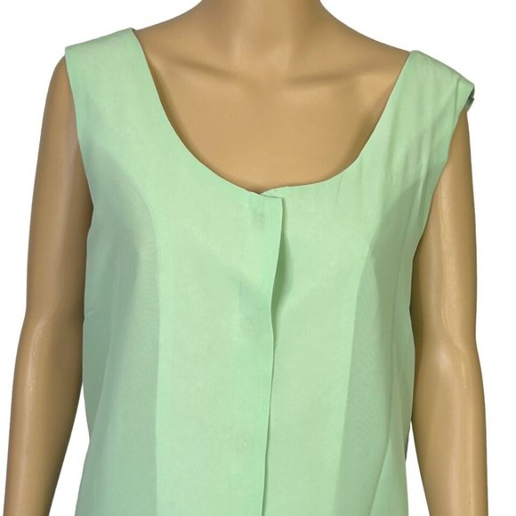 Vintage Mattina T Womens 14 Pale Green 4 Piece Blouse Tank Top Skirt & Scarf Set - Picture 4 of 11